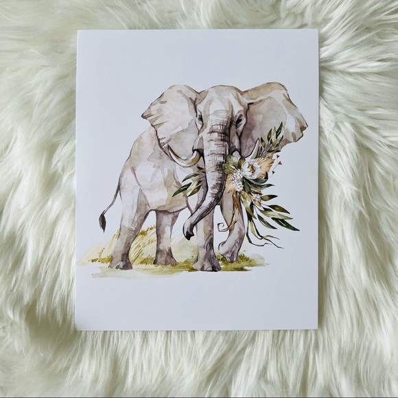 Watercolor Elephant Wall Art Poster Print Unframed - Picture 12 of 17